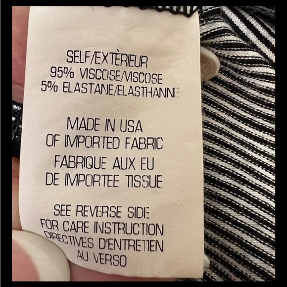 THEORY Tegano Engineered Tee Tank Dress Black White Striped Mini Knit Small - Picture 9 of 9